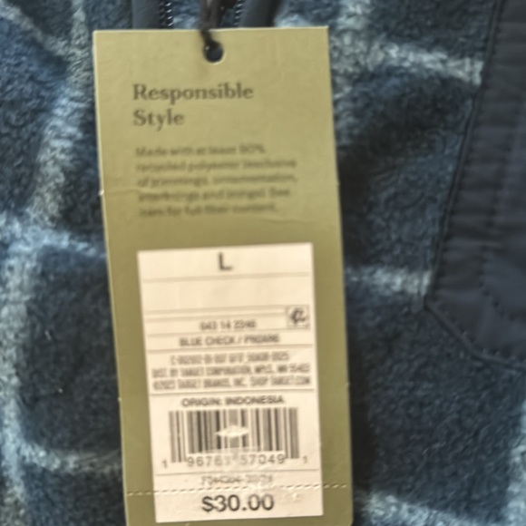 NEW! Goodfellow & Co Men’s Flannel 1/4 zip Pullover w Side Pockets. Very Warm. - Picture 4 of 7